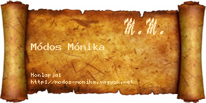 Módos Mónika névjegykártya